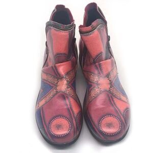 Autumn Winter Women Ethnic Style Casual Flat-bottomed Short-tube Zipper Boots